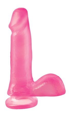 Basix Rubber Works 6" Dong with Suction Cup Pink