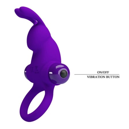 Vibrating Silicone Penis Ring 10 functions of Vibration-Purple