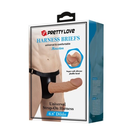 Pretty Love Houston Harness Briefs with Hollow Dildo - Set