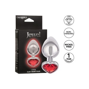 Aluminium Jewel Large Ruby Heart Butt Plug