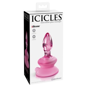 Icicles No. 90 Glass Anal Plug with Silicone Suction Cup