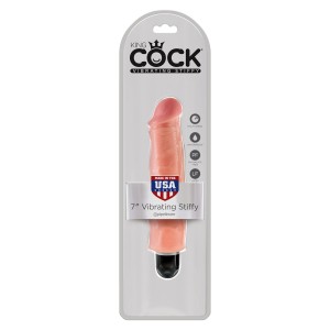 King Cock 7" Vibrating Stiffy-Flesh