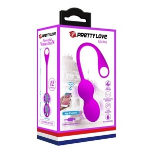 Pretty Love Elvira Wireless Silicone Keggel Balls USB Rechargeable Vibrating with / APP Control - Purple