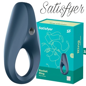 Satisfyer Rocket Ring Vibrator - Vibrating Couples - Clitoris Stimulator - Dark Blue