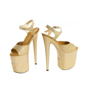 800032-Golden Roxie Sequined Sandals