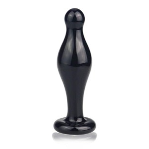 4.5" Glass Romance Anal Plug Black