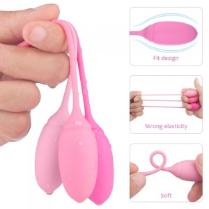 Set Colors 3 Silicone Vaginal Balls - Pink