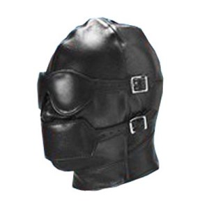 Complete Full Face Mask with Ball Gag, Ecological Leather