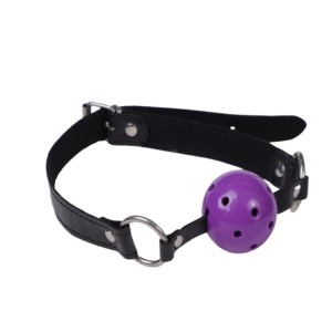 Breathable Ball Gag - Black / Purple
