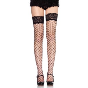 Lace Top Fence Net Thigh Highs – One Size 