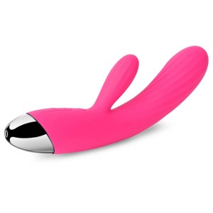 Svakom Angel Plum Rechargeable Silicone Rabbit Heating Vibrator - Red