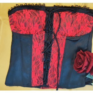 BLACK & RED LACE CORSET