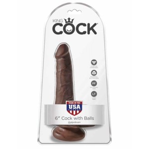 King Cock 6" Cock with Balls-Brown