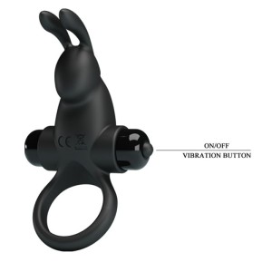 Vibrating Silicone Penis Ring 10 functions of Vibration-Black