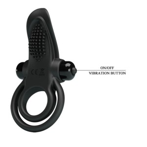 Pretty Love Vibrating Penis Ring 10 functions of Vibration-Black