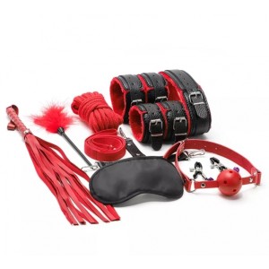 Set BDSM 10 Pieces - Red/Black