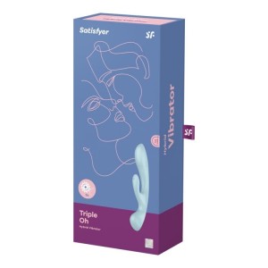 Satisfyer Triple Oh light G-Spot Rabbit Rechargeable Vibrator - Blue