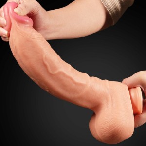 12" Dual Layered Platinum Silicone Cock 1 - Flesh