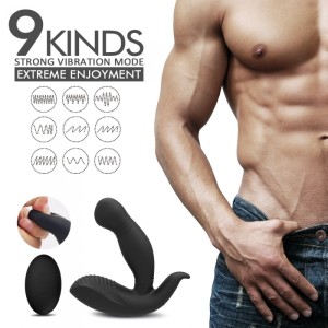 Wireless Trident Silicone Prostate Stimulator,  USB Rechargeable, 9 Vibration Modes - Black