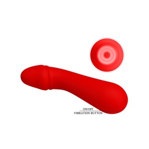 Cetus G Spot Vibrator, 12 Vibrating Modes, Silicone, USB Rechargeable - Red