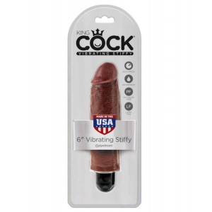 King Cock 6" Vibrating Stiffy-Brown