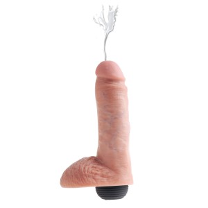 King Cock 8" Squirting Cock w/ Balls-Flesh