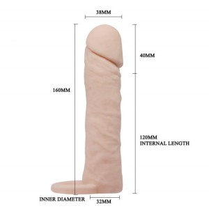 Penis extended sleeve, elastic TPR material, 16 Χ 3,8 cm.