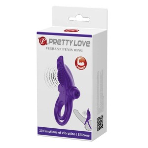 Vibrating Silicone Penis Ring 10 functions of Vibration-Purple-3