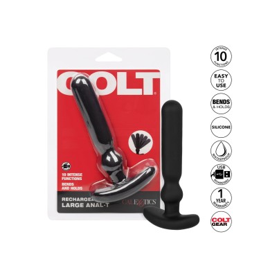 COLT Vibrating Silicone USB Rechargeable Anal Toy, Large