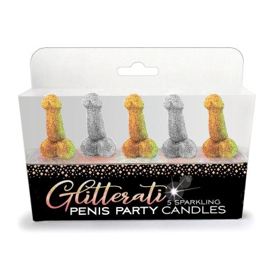 Set of 5 Glitter Penis Candles