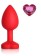 Anal Plug Brighty Medium Silicone with Heart Shape Color Diamond Base / Assorted Colors
