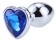 Hearty Metal Butt Plug, Medium,  Silver with Color Crystal - Assorted Colors