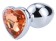 Hearty Metal Butt Plug, Medium,  Silver with Color Crystal - Assorted Colors