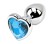 Hearty Metal Butt Plug, Medium,  Silver with Color Crystal - Assorted Colors