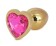 Hearty Metal Butt Plug Medium, Gold with Color Crystal - Assorted Colors