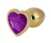 Hearty Metal Butt Plug Medium, Gold with Color Crystal - Assorted Colors