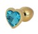 Hearty Metal Butt Plug Medium, Gold with Color Crystal - Assorted Colors