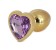 Hearty Metal Butt Plug Medium, Gold with Color Crystal - Assorted Colors