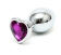 Hearty Metal Butt Plug, Medium,  Silver with Color Crystal - Assorted Colors