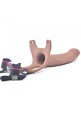 Hollow Strap On Elastic Silicone - Brown