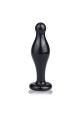 4.5" Glass Romance Anal Plug Black